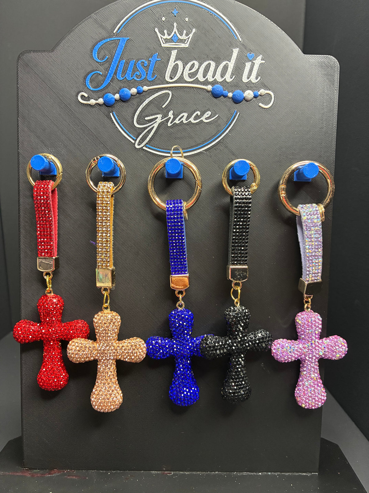 RHINESTONE CROSS (8 DIFFERENT COLORS)