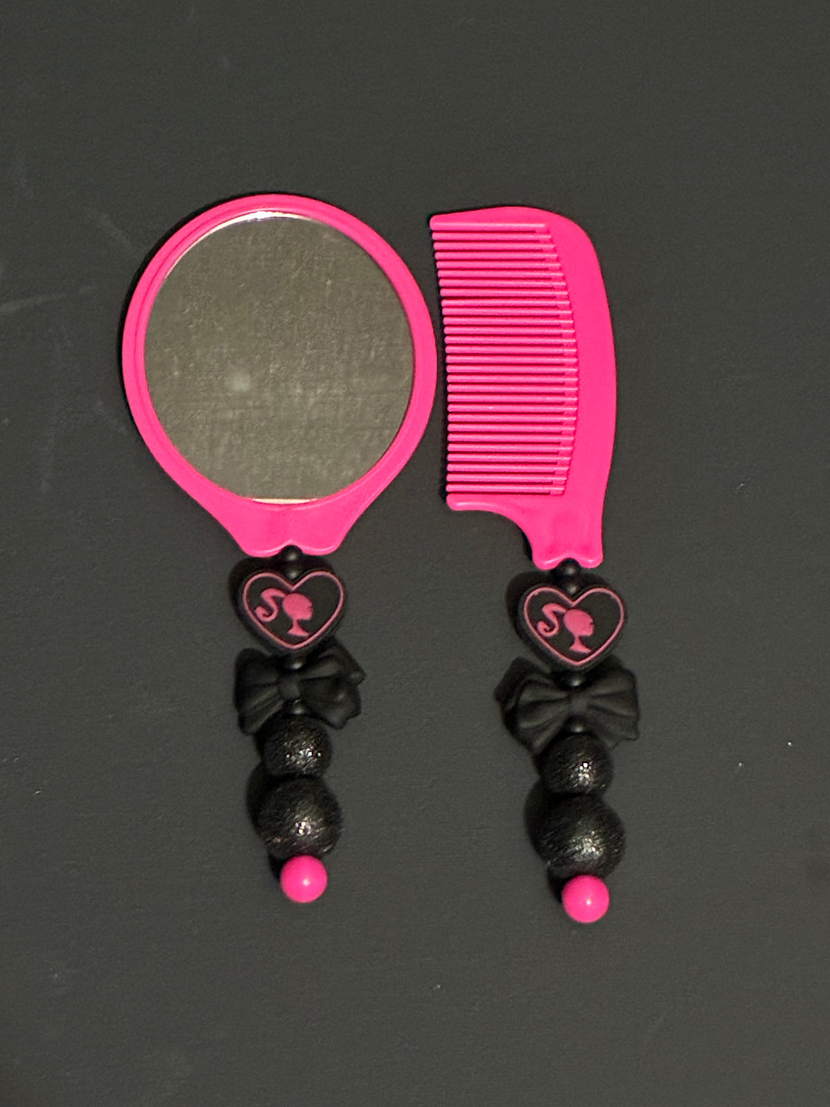 Pink Glam Makeup Brush Set and a Mirror & Comb Set