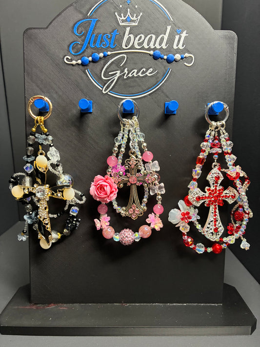 RHINESTONE CROSS PHONE CHAINS & BAG CHARMS