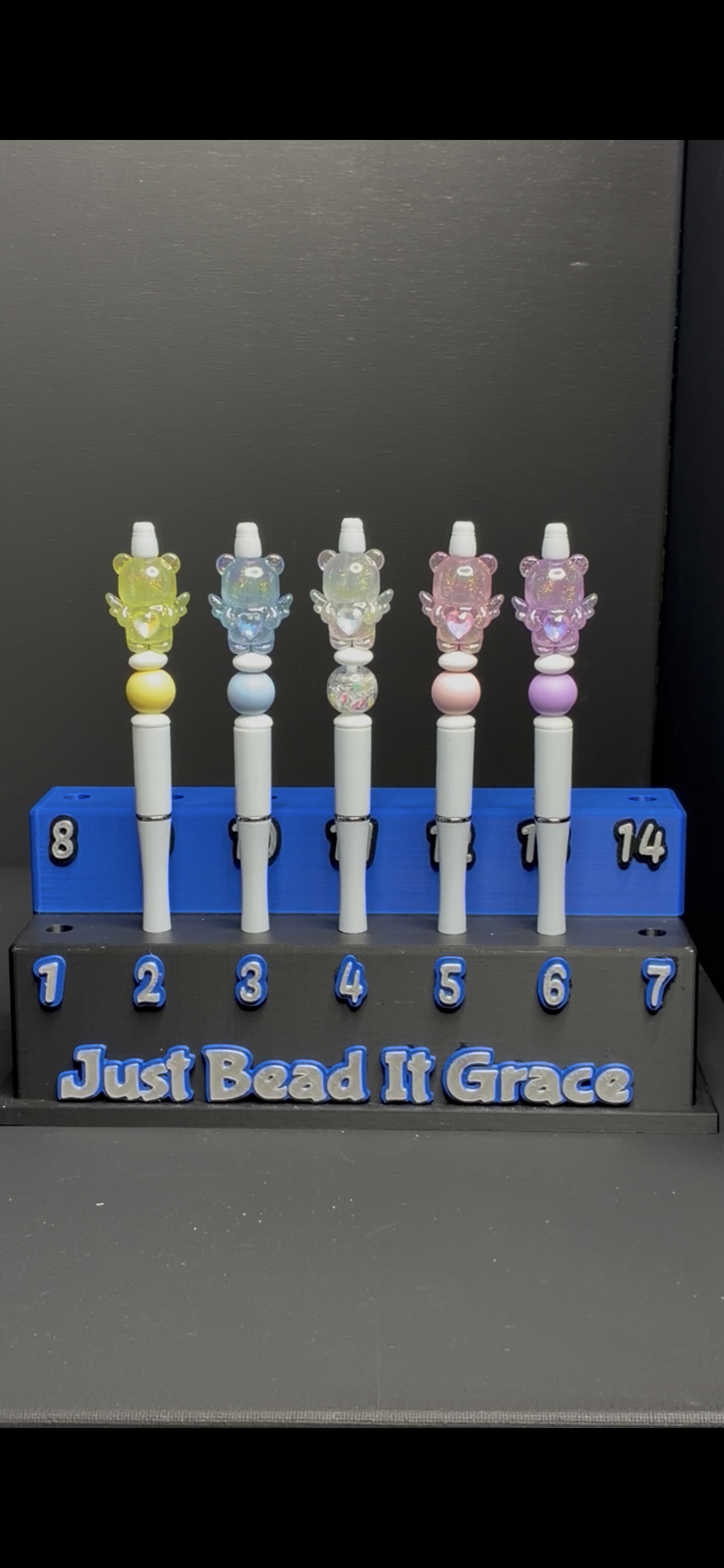 PASTEL ANGEL BEAR BEADED PENS